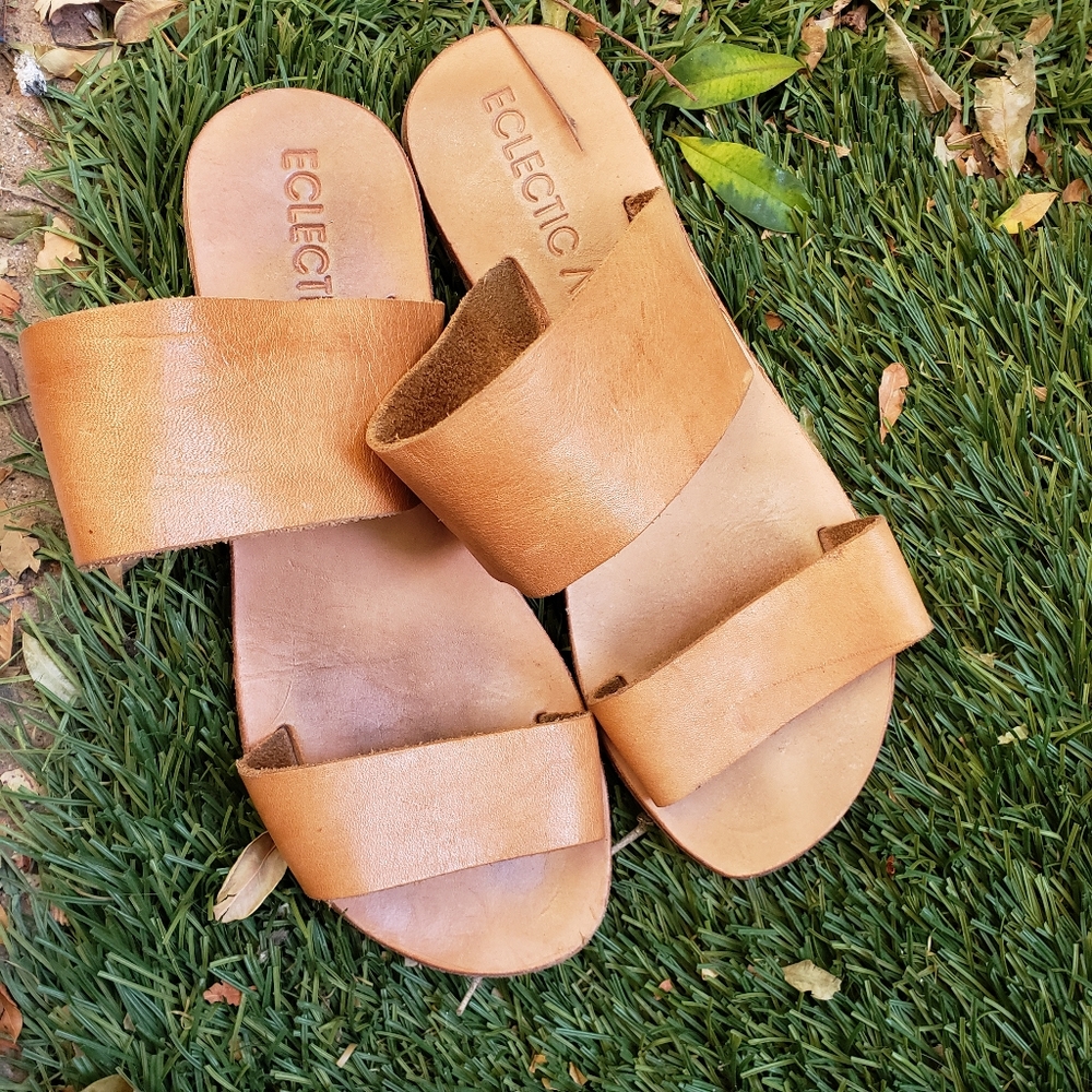 Eclectic Array Leather Strap Sandals 6 - image 1